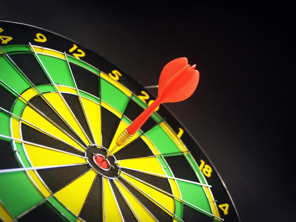 dart at the center of a target